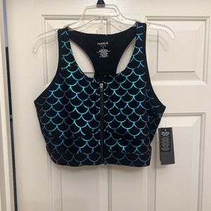 Brand new Torrid Active Mermaid zip up sports bra